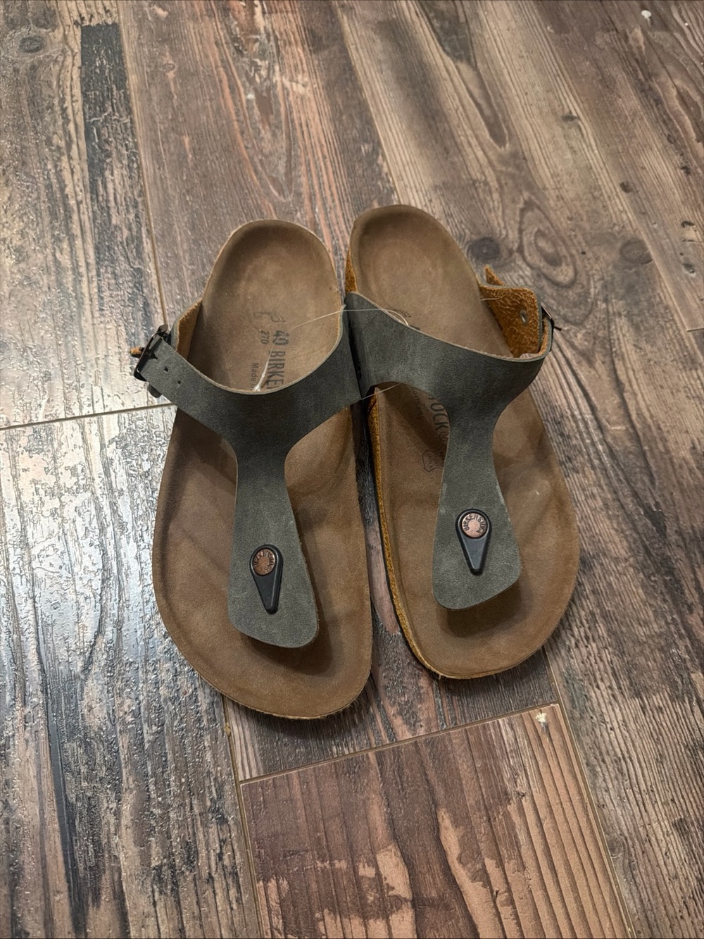 Birkenstock Olive Green T-strap Sandals